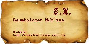 Baumholczer Múzsa névjegykártya